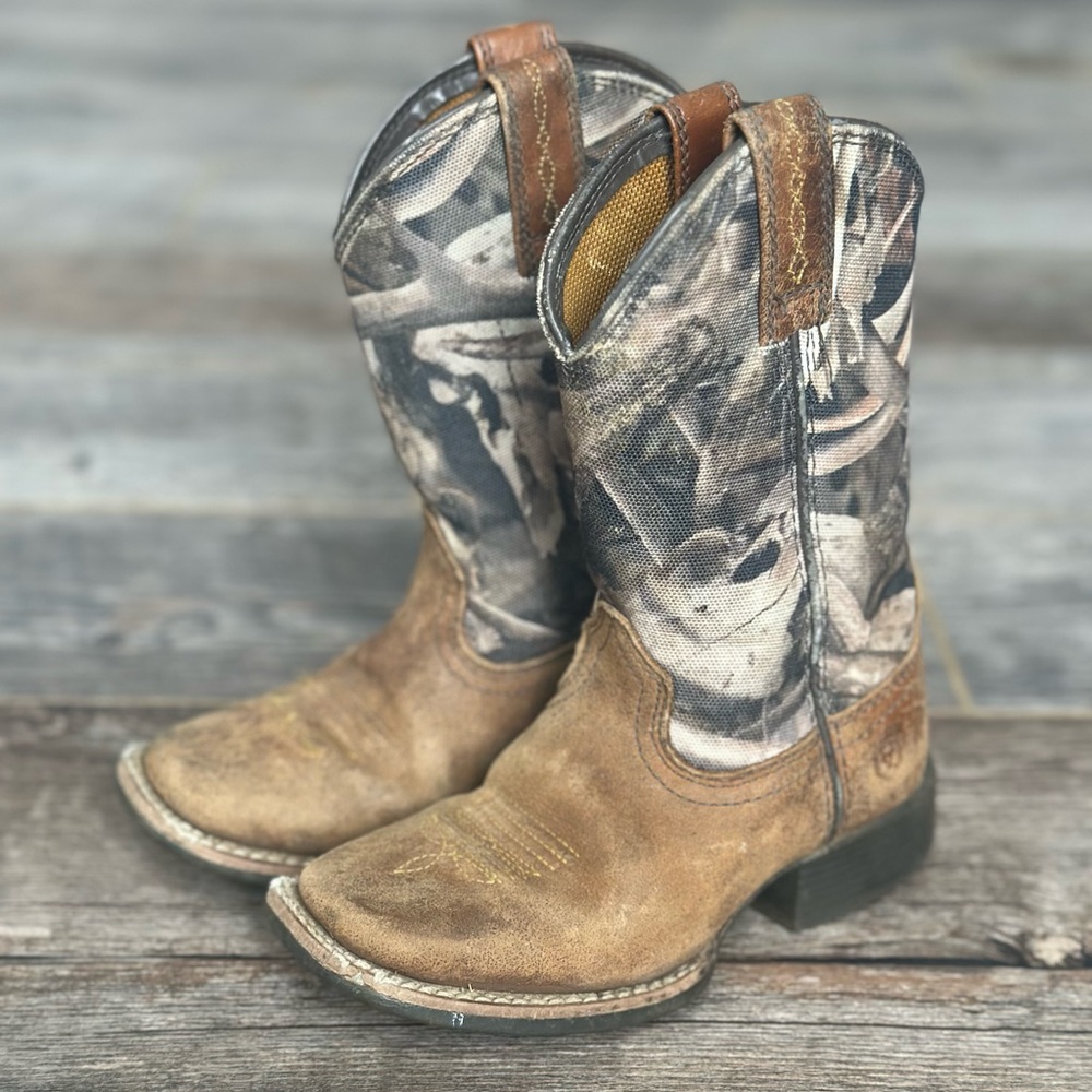 Kids Ariat Fatbaby Camo Western Boot